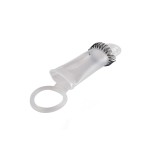 Закрытая насадка на пенис с подхватом мошонки и стимулирующими «ресничками»