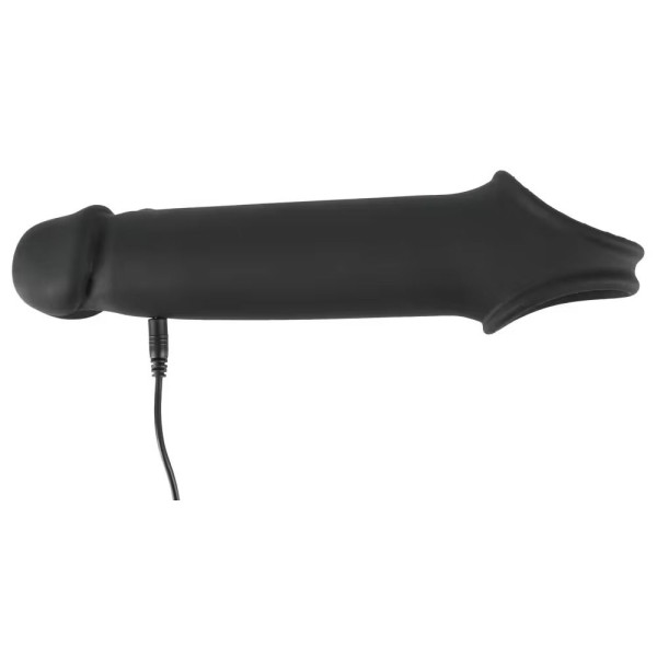 Черная вибронасадка для пениса с хомутом для мошонки и пультом ДУ Remote Controlled Penis Extension Черная вибронасадка для пениса с хомутом для мошонки и пультом ДУ Remote Controlled Penis Extension