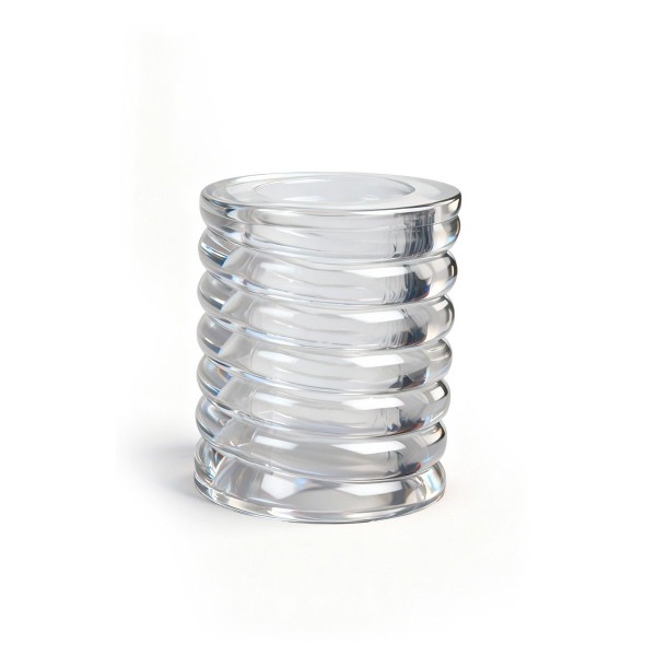 Прозрачная сквозная насадка на пенис с ребрышками