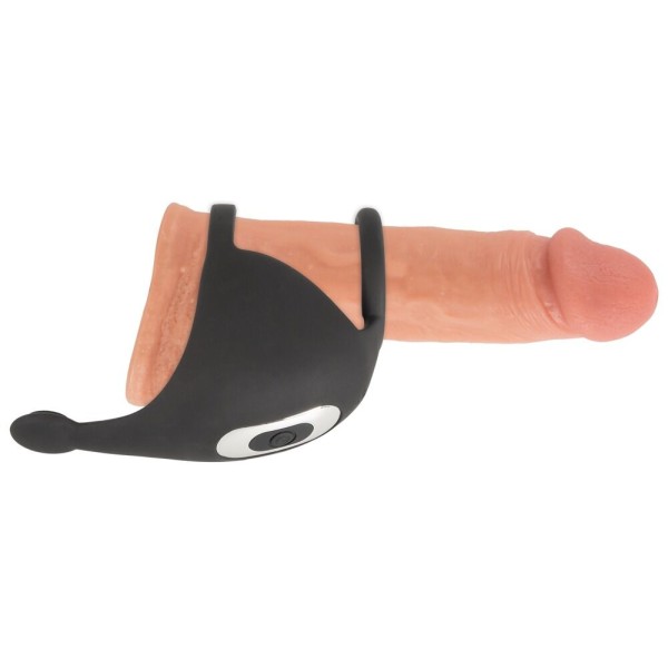 Черная вибронасадка для эрекции и стимуляции мошонки Cock ring with RC ball massager Черная вибронасадка для эрекции и стимуляции мошонки Cock ring with RC ball massager