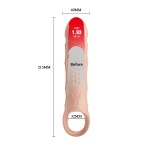 Телесная удлиняющая насадка с рельефом и вибрацией Brad - 21,3 см.