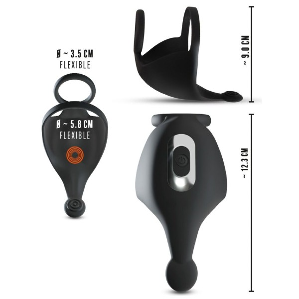 Черная вибронасадка для эрекции и стимуляции мошонки Cock ring with RC ball massager Черная вибронасадка для эрекции и стимуляции мошонки Cock ring with RC ball massager