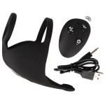 Черная вибронасадка для эрекции и стимуляции мошонки Cock ring with RC ball massager Черная вибронасадка для эрекции и стимуляции мошонки Cock ring with RC ball massager
