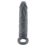 Серая удлиняющая насадка на пенис Large - 18 см.