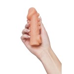 Телесная закрытая насадка с шишечками Cock Sleeve Size S - 13,8 см.