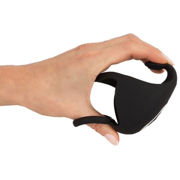 Черная вибронасадка для эрекции и стимуляции мошонки Cock ring with RC ball massager Черная вибронасадка для эрекции и стимуляции мошонки Cock ring with RC ball massager