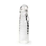 Прозрачная закрытая насадка на член - 15 см.