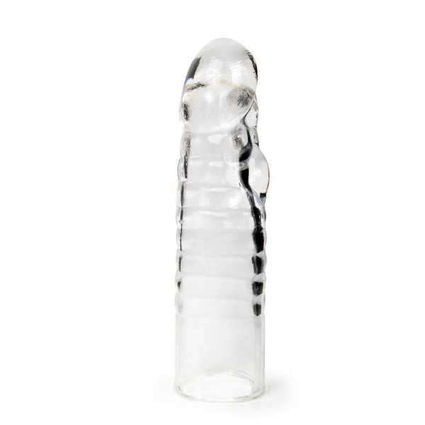 Прозрачная закрытая насадка на член - 15 см.