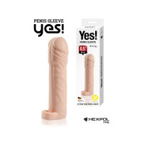 Телесная насадка-удлинитель со вставкой размера M - 16 см. Телесная насадка-удлинитель со вставкой размера M - 16 см.