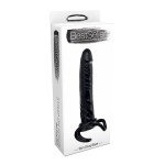 Чёрная насадка-фаллос для двойного проникновения INFLATABLE DILDO SLIM DONG - 13,5 см.