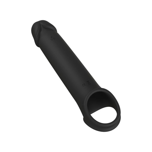 Черная насадка-удлинитель с вибрацией Vibrating Extender With Remote