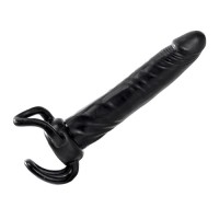 Чёрная насадка-фаллос для двойного проникновения INFLATABLE DILDO SLIM DONG - 13,5 см.