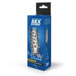 Дымчатая насадка на пенис с выпуклостями - 11 см.