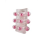 Прозрачная сквозная насадка на пенис с цветными шариками