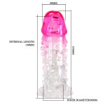 Прозрачно-розовая насадка на пенис Wilford - 13,5 см.
