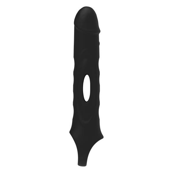 Черная насадка-удлинитель Vibrating Extender With Remote с вибрацией