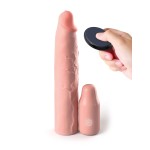 Телесная вибронасадка на член 3 Vibrating Mega X-tension with Remote - 22,9 см.