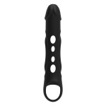 Черная насадка-удлинитель Vibrating Extender With Remote с вибрацией