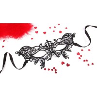 Черная ажурная текстильная маска Изабель