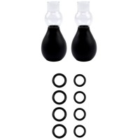 Набор из 2 вакуумных помп для сосков и 4 пар фиксирующих колец Nipple Sucker Set for Her Набор из 2 вакуумных помп для сосков и 4 пар фиксирующих колец Nipple Sucker Set for Her