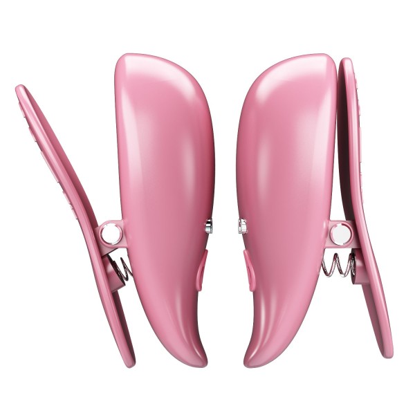 Розовые вибромассажеры для сосков с пультом ДУ Cayley