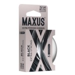 Черные утолщенные презервативы MAXUS Extra Strong с железным кейсом - 3 шт.