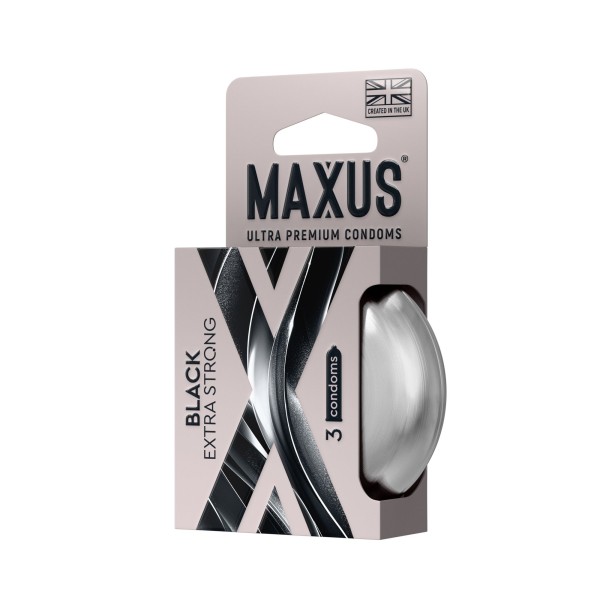 Черные утолщенные презервативы MAXUS Extra Strong с железным кейсом - 3 шт. Черные утолщенные презервативы MAXUS Extra Strong с железным кейсом - 3 шт.