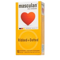 Презервативы с колечками и пупырышками Masculan Ribbed+Dotted - 10 шт. Презервативы с колечками и пупырышками Masculan Ribbed+Dotted - 10 шт.