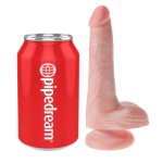 Телесный фаллоимитатор с мошонкой и присоской 6 Cock with Balls - 17,8 см.