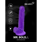 Фиолетовый реалистичный фаллоимитатор Mr. Bold L - 18,5 см.