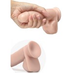 Телесный фаллоимитатор 7 inch Self Lubricating Dildo with Balls - 17,8 см.