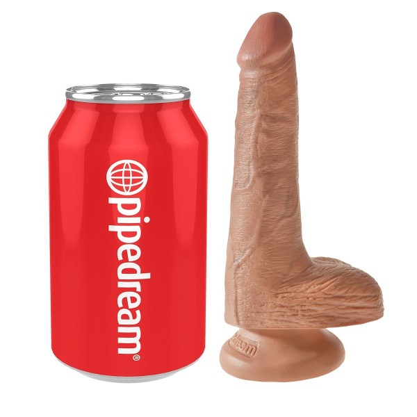 Фаллоимитатор-мулат с мошонкой и присоской 6 Cock with Balls - 17,8 см.