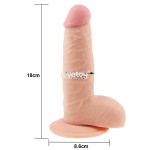 Телесный фаллоимитатор-реалистик 7.5 The Ultra Soft Dude - 18 см.