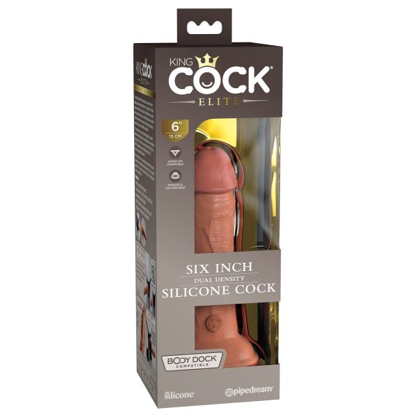Кофейный фаллоимитатор 6 Silicone Dual Density Cock - 17 см.