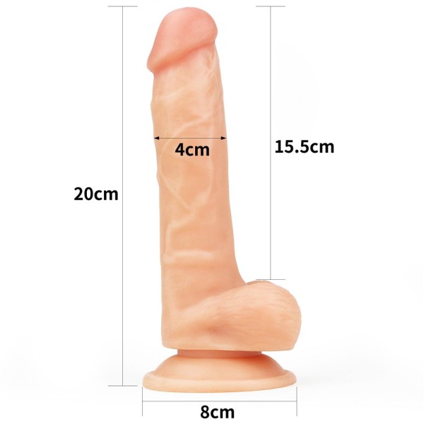 Телесный фаллоимитатор 8 The Ultra Soft Dude - 20 см.