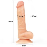 Телесный фаллоимитатор 8 The Ultra Soft Dude - 20 см.