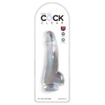 Прозрачный фаллоимитатор с мошонкой на присоске 7,5’’ Cock with Balls - 19 см.