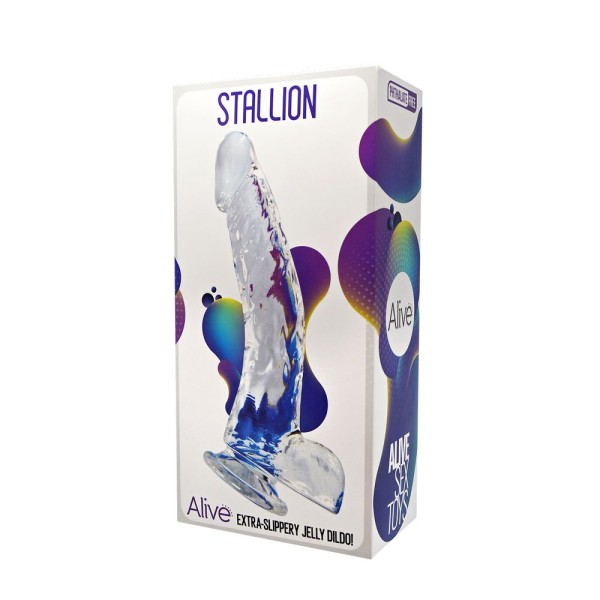 Прозрачный фаллоимитатор на присоске Stallion Jelly Dildo - 22 см.