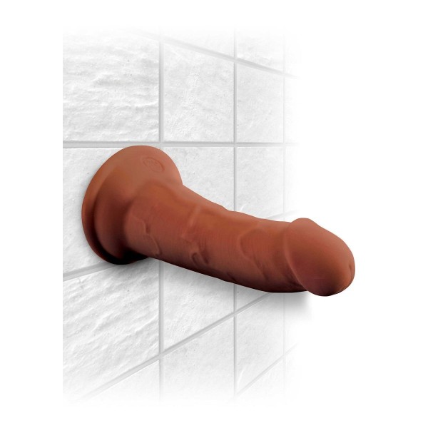 Коричневый фаллоимитатор на присоске 6 Triple Density Cock - 18,4 см.