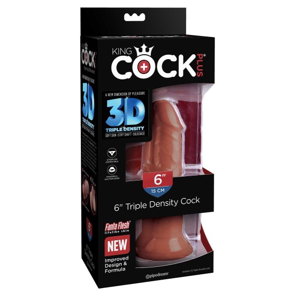 Коричневый фаллоимитатор на присоске 6 Triple Density Cock - 18,4 см.