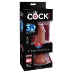 Коричневый фаллоимитатор на присоске 6 Triple Density Cock - 18,4 см.