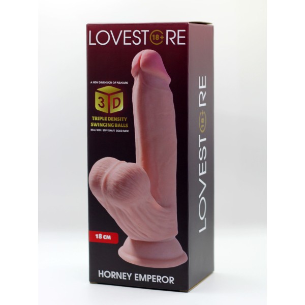 Телесный реалистичный фаллоимитатор Horney Emperor - 19,5 см.