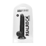 Черный фаллоимитатор Realistic Cock With Scrotum - 24 см.
