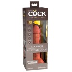 Фаллоимитатор цвета карамели 6 Vibrating Silicone Dual Density Cock - 17,8 см.