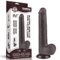 Коричневый фаллоимитатор 9 Sliding Skin Dual Layer Dong на присоске - 22 см. Коричневый фаллоимитатор 9 Sliding Skin Dual Layer Dong на присоске - 22 см.