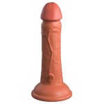 Фаллоимитатор цвета карамели 6 Vibrating Silicone Dual Density Cock - 17,8 см.