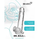 Прозрачный реалистичный фаллоимитатор Mr. Bold L - 18,5 см.