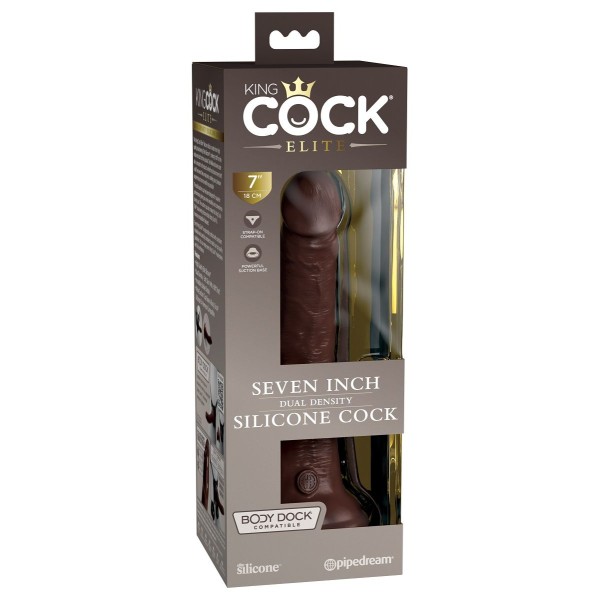 Коричневый фаллоимитатор 7 Silicone Dual Density Cock - 21 см.