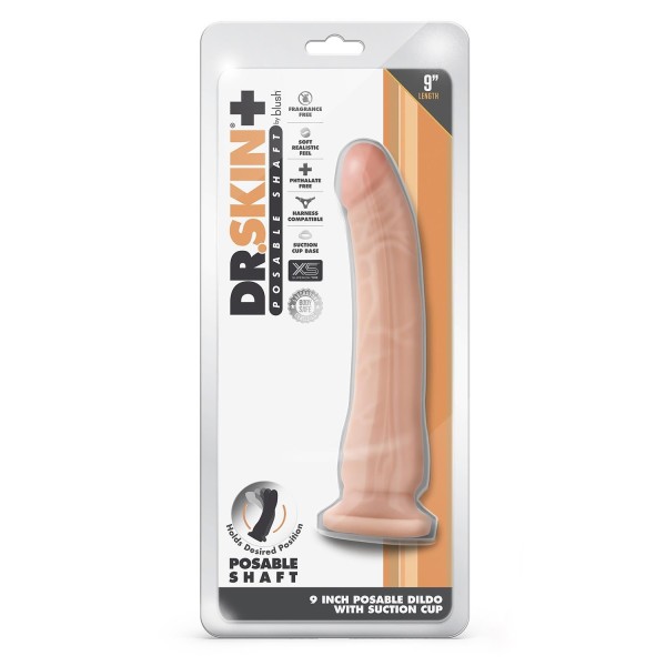 Телесный фаллоимитатор на присоске 9-Inch Posable Dildo - 22,8 см.
