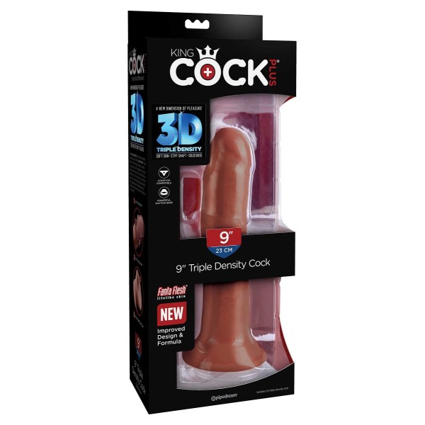 Коричневый фаллоимитатор на присоске 8 Triple Density Cock - 24,1 см.